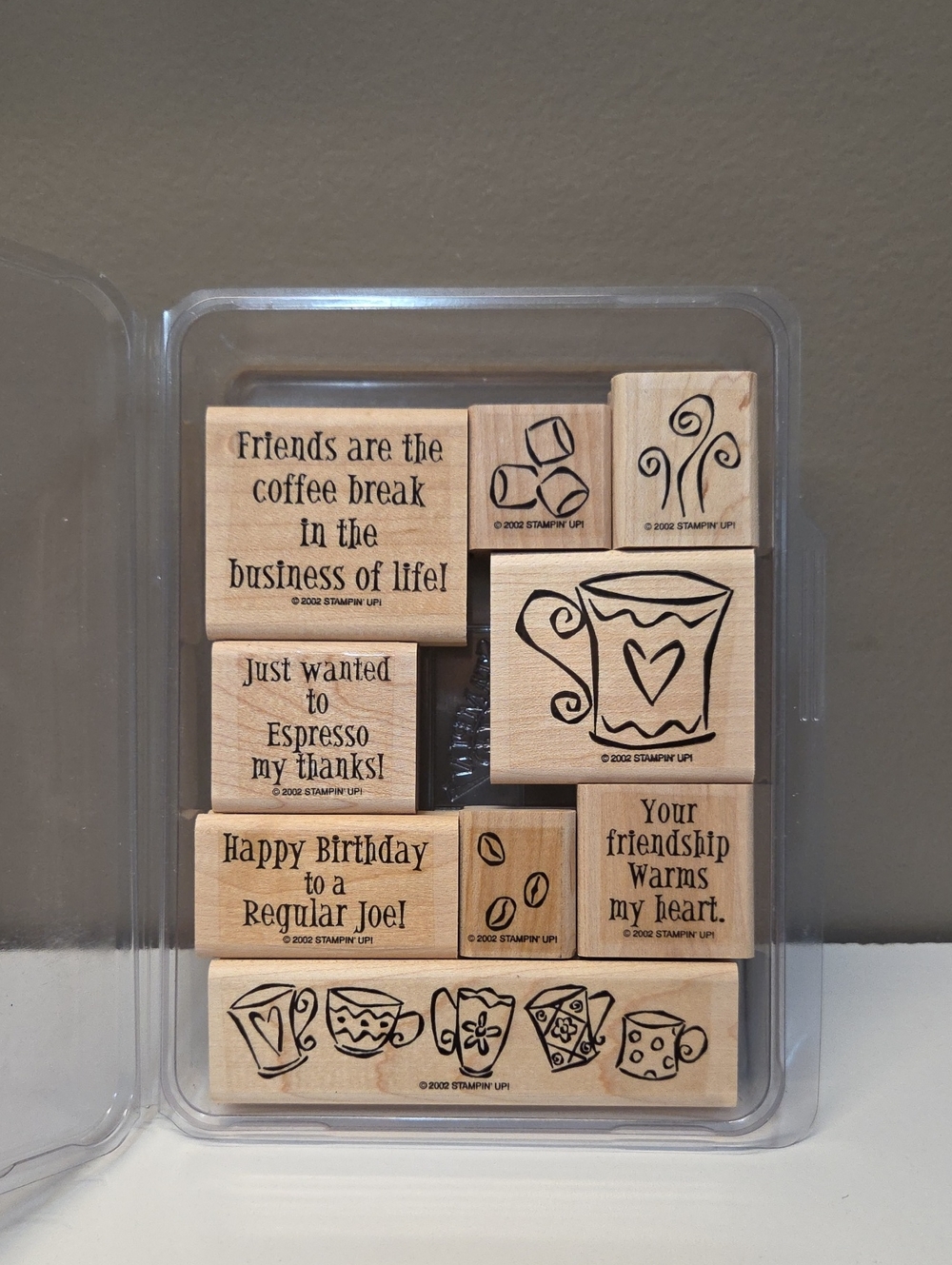 Rare Espress Yourself Wooden Stampin Up Stamp Set in excellent condition!